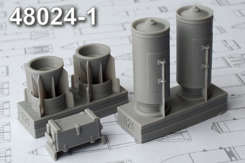 1:48 Набор для доработки Российская разовая бомбовая кассета РБК-500-255 ПТАБ-10-5 (2 шт.) - AMC48024-1
