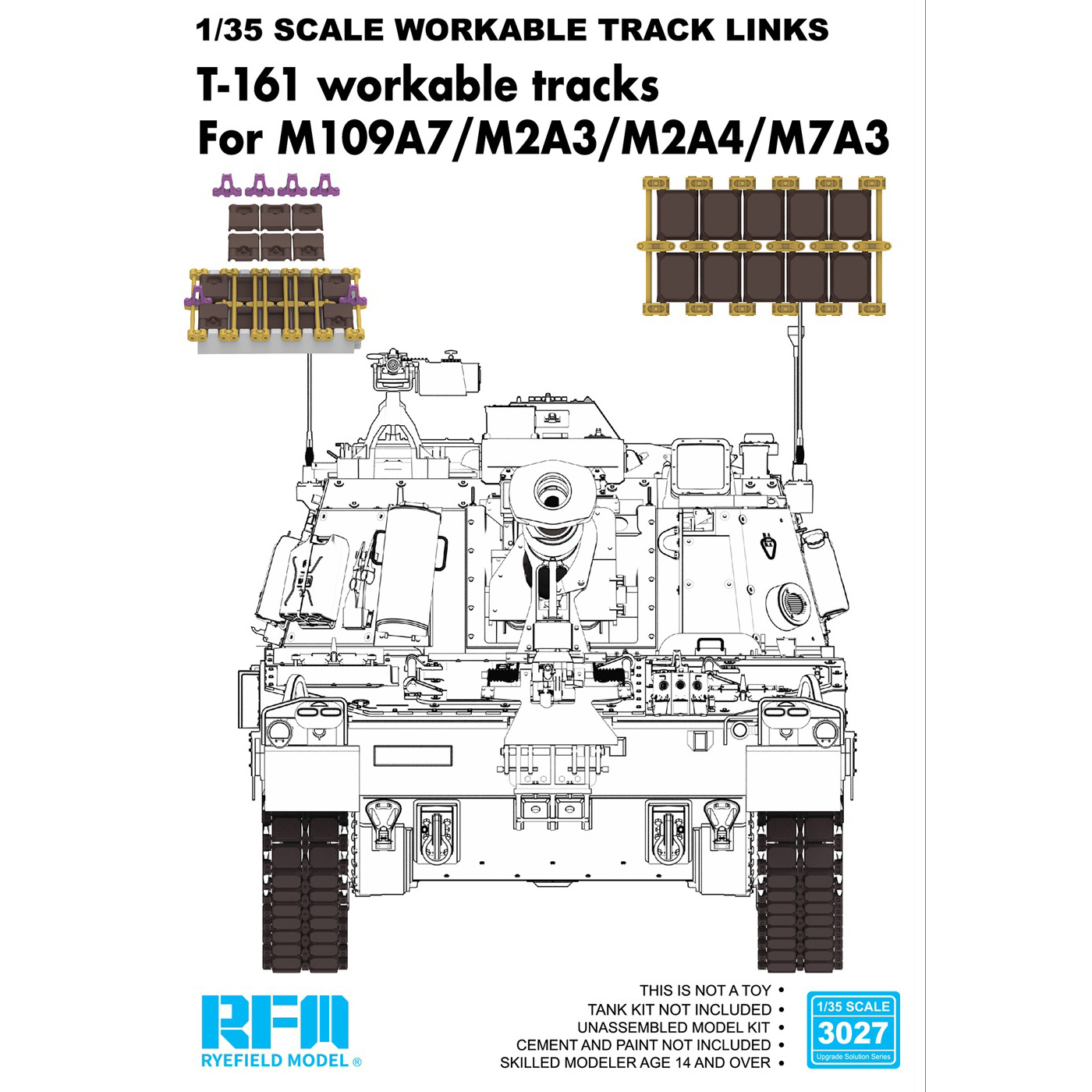 1:35 Рабочие траки Т-161 для М109А7/М2А3/М2А4/М7А3 - RM-3027