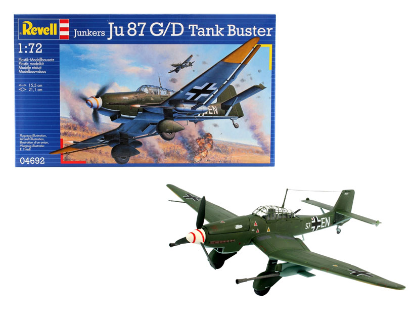 1:72 Сборная модель Немецкий штурмовой самолет Junkers Ju-87 G-2 - 04692