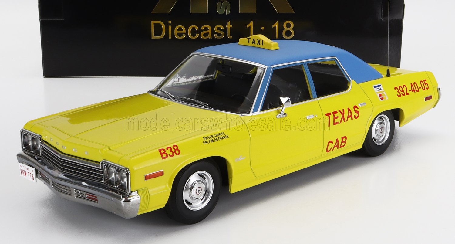 1:18 DODGE Monaco Taxi Texas Cab B38 (1974), Yellow Blue - KKDC181126