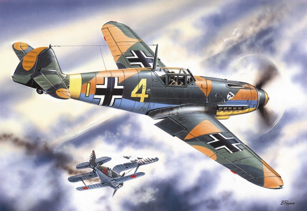 1:48 Сборная модель Bf 109 F-4, германский истребитель II Мировой войны - 48103