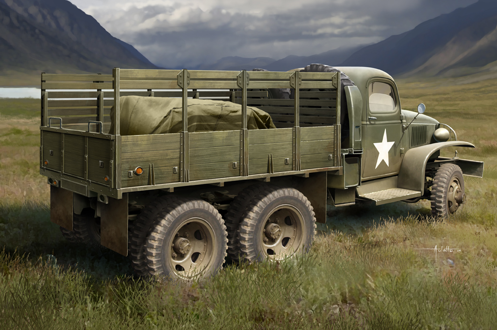 1:35 Сборная модель US GMC CCKW-352 Wood Cargo Truck - 83832