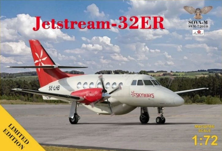 1:72 Сборная модель Самолёт JetStream-32ER Skyways SE-LHB - SVM-72010