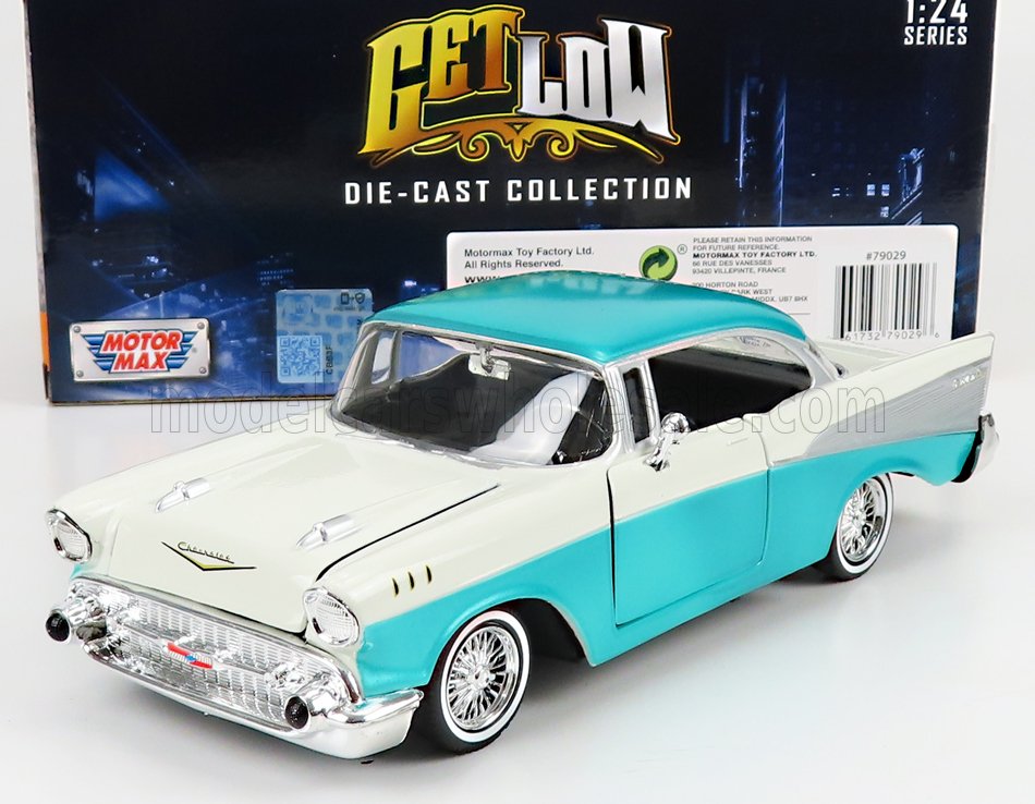1:24 CHEVROLET Bel Air (1957), White Light Blue - 79029