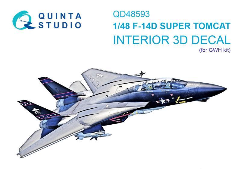 1:48 Декаль интерьера кабины F-14D Super Tomcat (GWH) - QD48593
