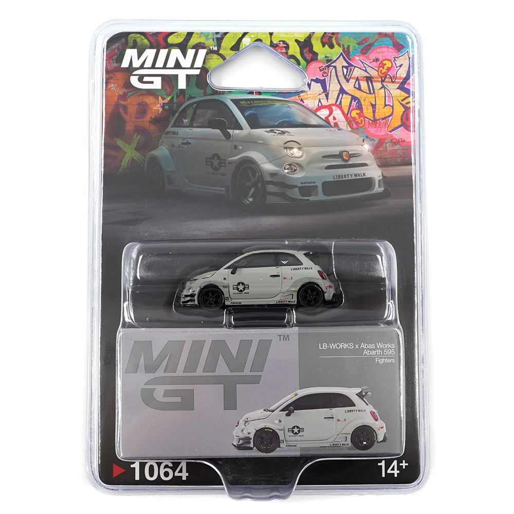 1:64 FIAT 595 Abarth LB-Works x ABAS Works Fighters, grey - MGT01064-BL