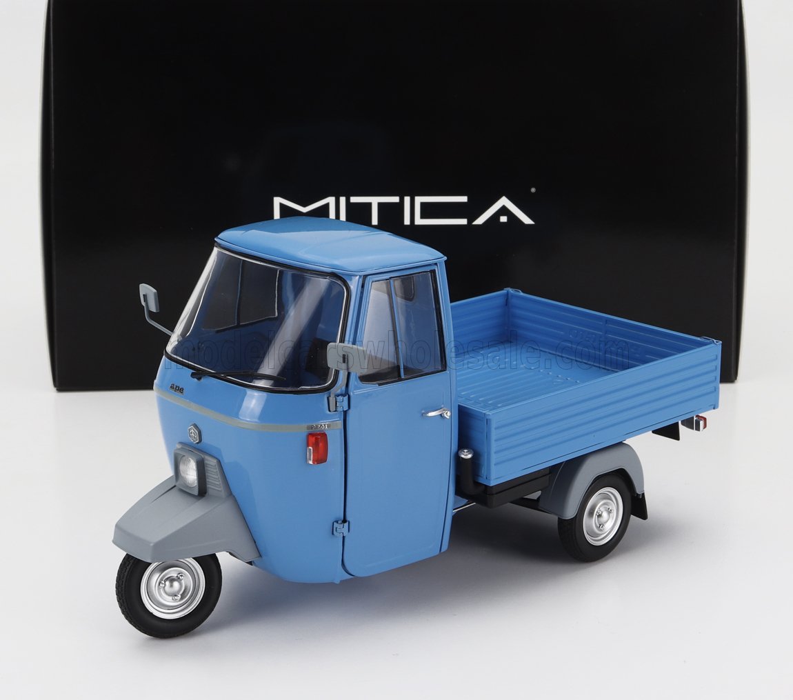 1:18 PIAGGIO Ape P501 Open (1979) - Con Vetrina - With Showcase,Blue - 204003-D