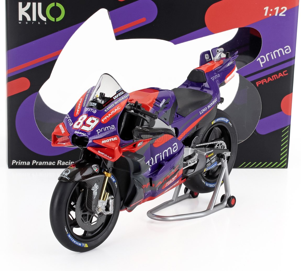 1:12 DUCATI Desmosedici Gp24 Team Pramac Racing №89 World Champion Motogp Season (2024) Jorge Martin, Purple Red Black - KLW0015-01