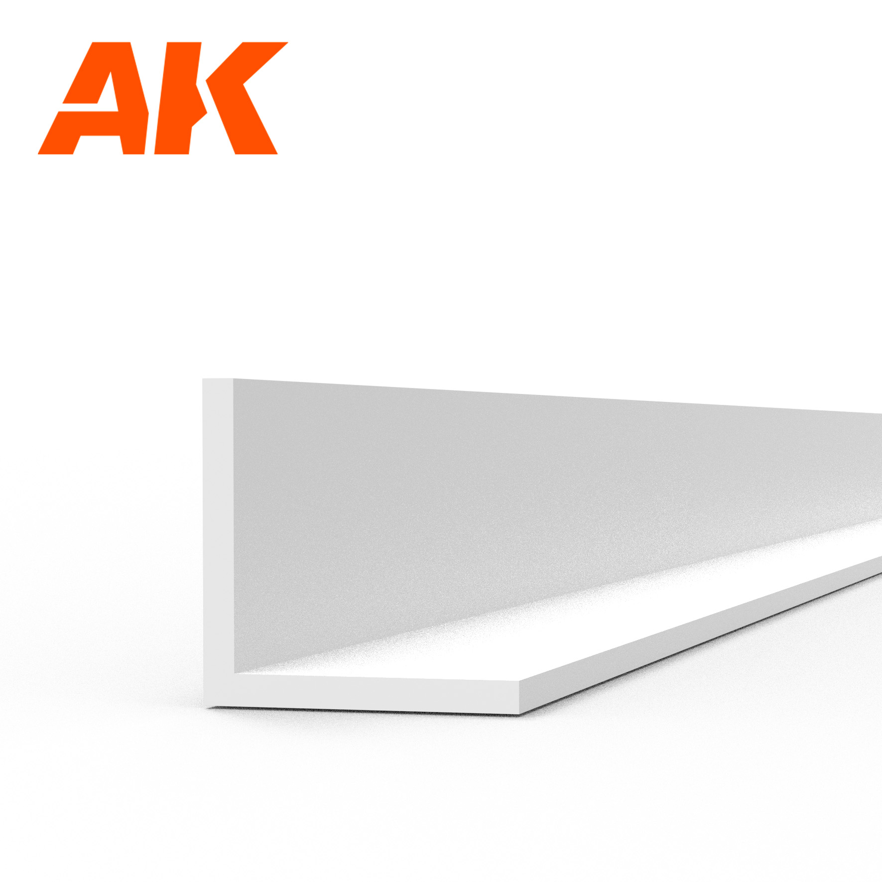 Непрозрачный белый полистироловый уголок (2.5 x 2.5 x 350mm) / Angle STYRENE STRIP - AK6561