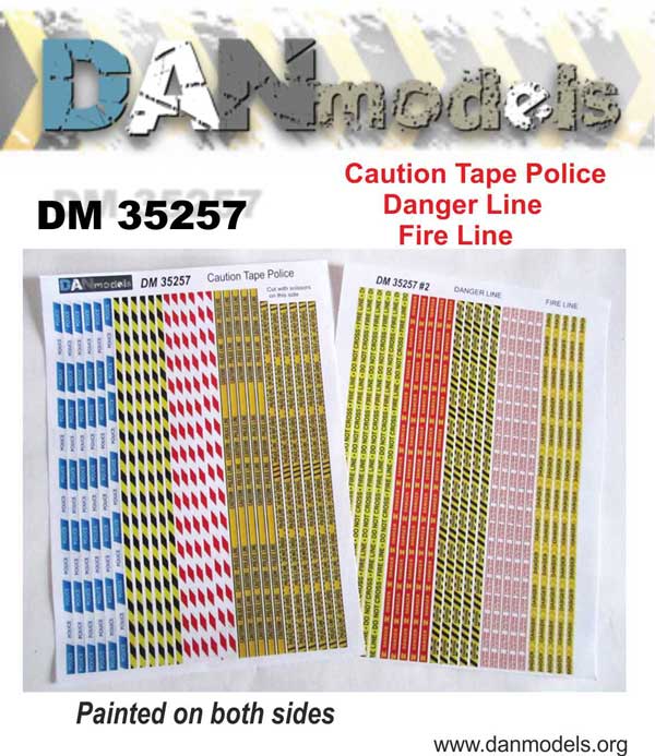 1:35 Полицейская лента, лента с надписью 'опасно', пожарная лента (бумага) - DM35257