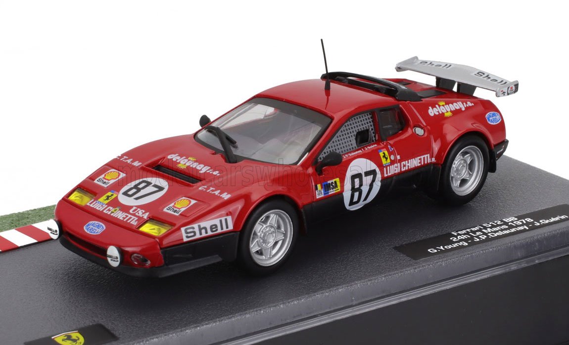 1:43 FERRARI 512bb 4.9l Team Luigi Chinetti №87 24h Le Mans (1978) Jean Pierre Delaunay - Jacques Guerin - Gregg Young, Red - ABFRT048