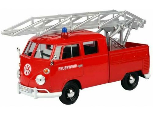1:24 VOLKSWAGEN Type 2 (T1) Fire Truck With Aerial Ladder пожарный с лестницей, red - 79584