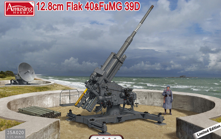 1:35 Сборная модель Немецкое зенитное орудие 12.8cm Flak 40 с радаром FuMG 39D