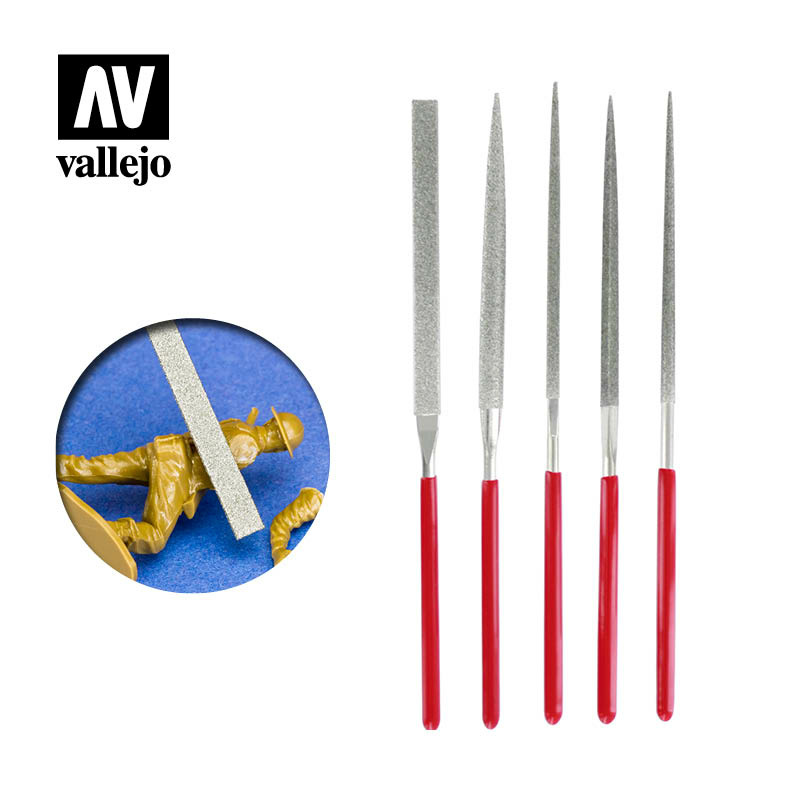 Набор из 5 алмазных напильников / Set of 5 Diamond Files - T03002