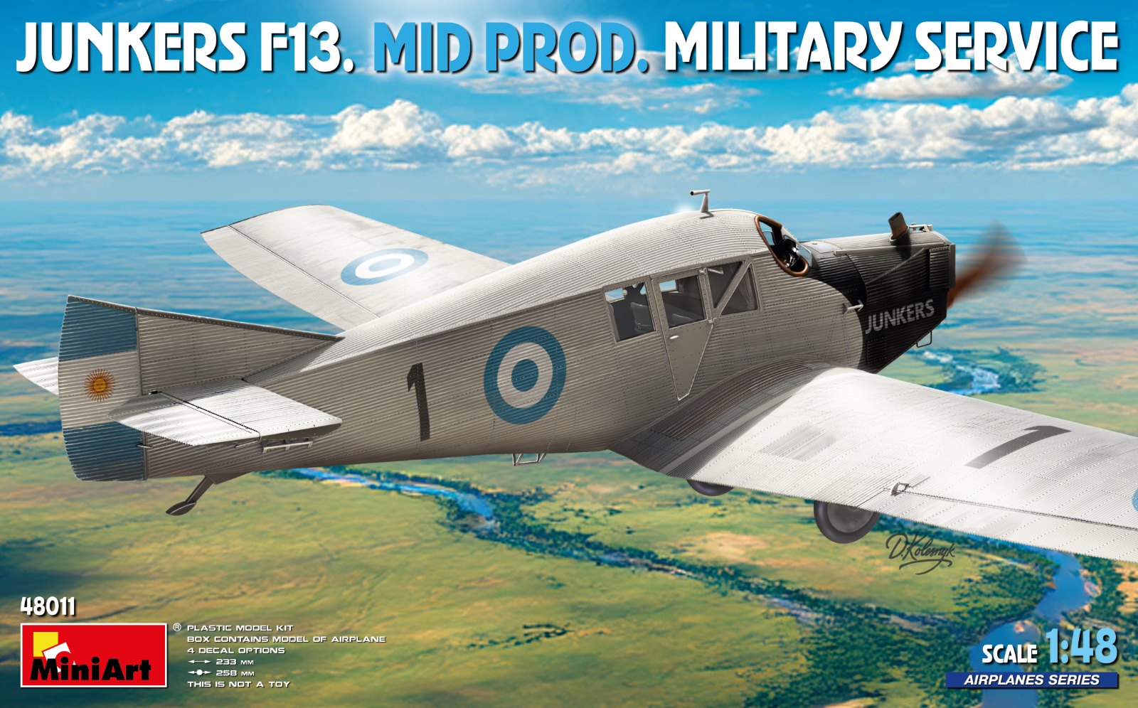 1:48 Сборная модель JUNKERS F13 Military Airplane 1942 - 48011