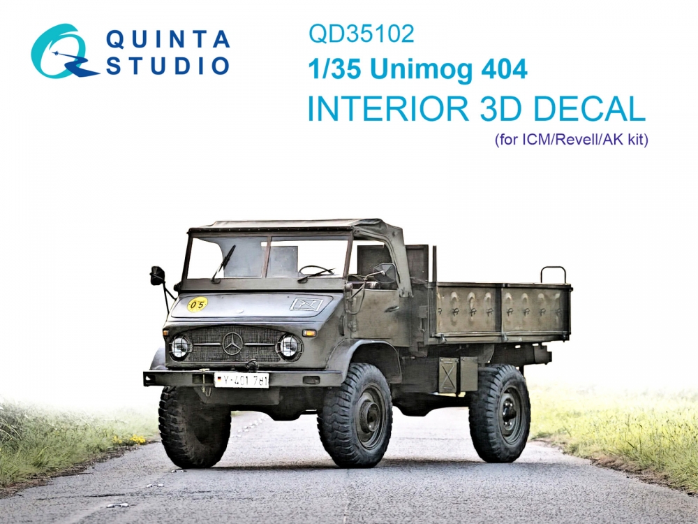 1:35 3D Декаль интерьера кабины Unimog 404 (ICM) - QD35102