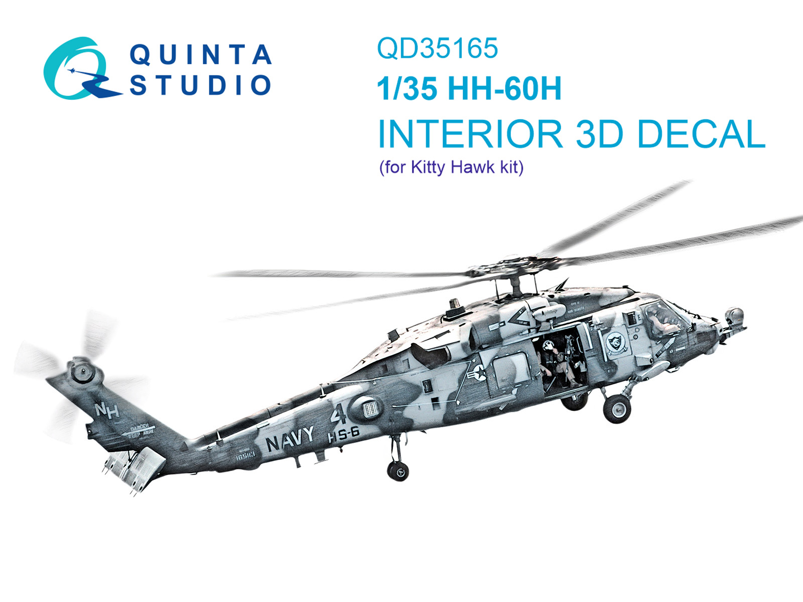 1:35 3D Декаль интерьера кабины HH-60H Rescue Hawk (Kitty Hawk) - QD35165