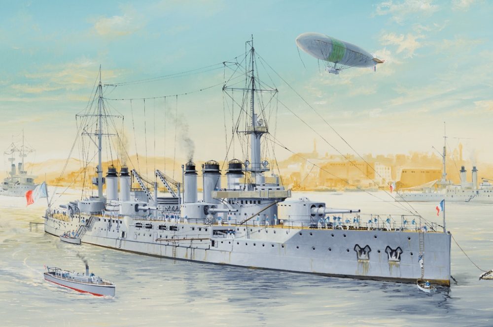1:350 Сборная модель Корабль French Navy Pre-Dreadnought Battleship Voltaire - 86504