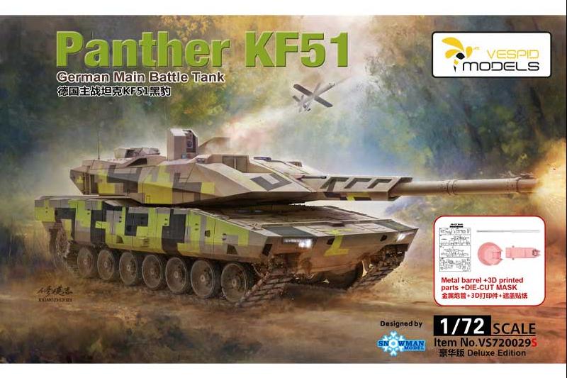 1:72 Сборная модель Panther KF51 (Deluxe Edition) w/camouflage mask + metal barrel - VS720029S