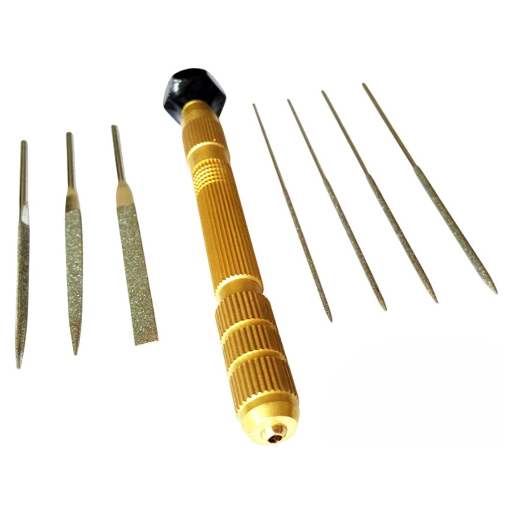 Точный напильник для моделирования с ручной дрелью (для сверл диаметром 0,2-3,0 мм) и 7 напи - MW-2174