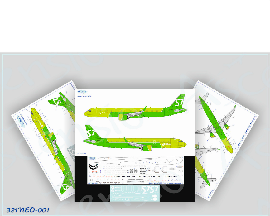 1:144 Декаль на самолёт Airbus A321NEO (S7 Airlines new colors 2017) - 321NEO-001