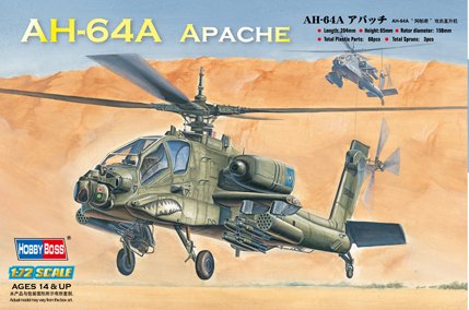 1:72 Сборная модель Вертолет AH-64A Apache (ВВС США, ВВС Израиля) - 87218