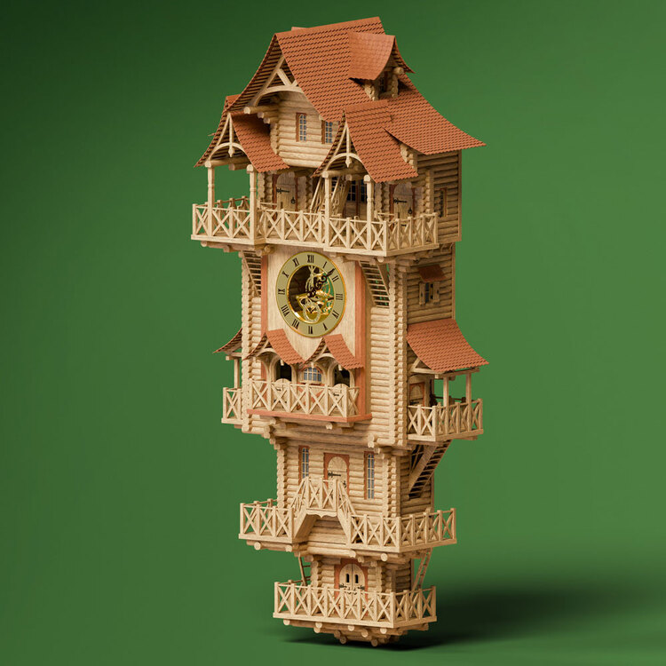 1:12 Сборная модель Деревянные часы 'Башня Времени' - 7007