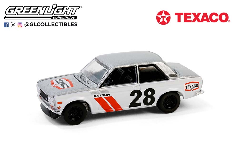 1:64 NISSAN Datsun 510 Widebody #28 'Texaco' (1970) Grey/Silver/Red - 41165C