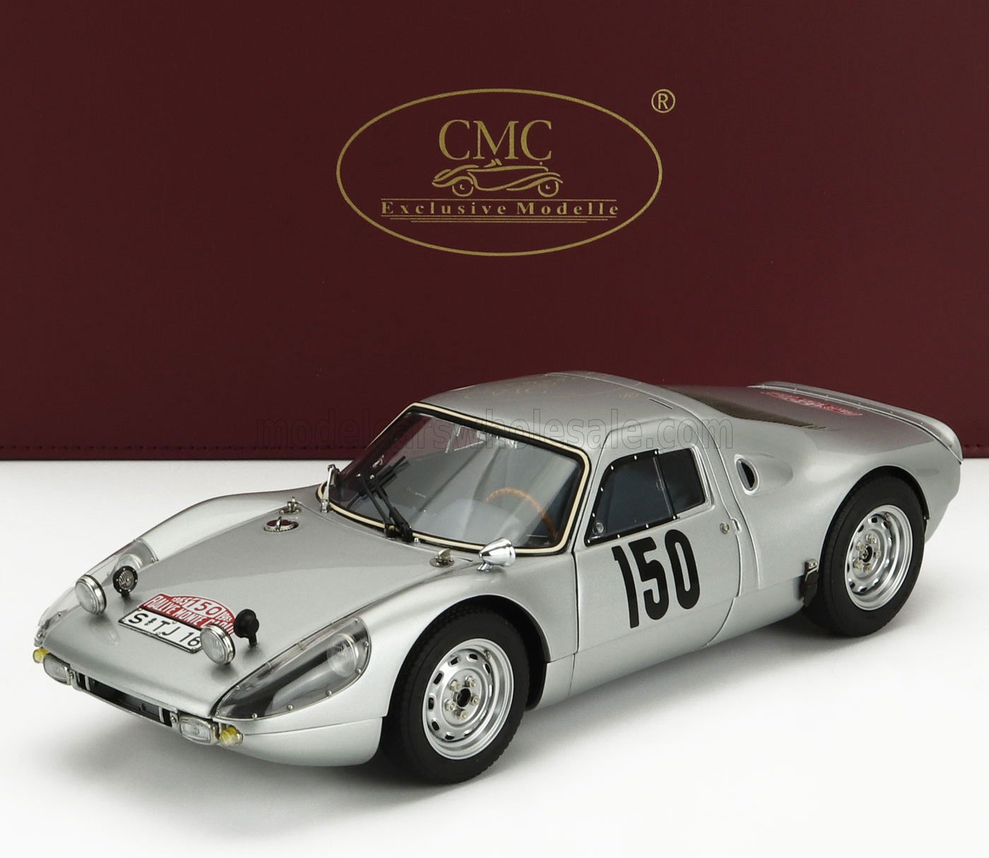 1:18 PORSCHE 904 Carrera Gts Ch.904-006 №150 2nd Rally Montecarlo (1965) Eugen Boehringer - Rolf Wutherich, Silver - M-231