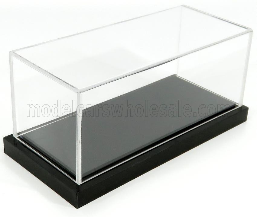 1:43 VETRINA DISPLAY BOX Detroit Base Nera - Black Base - Lungh.lenght Cm 17 X Largh.width Cm 8 X Alt.height Cm 7 (altezza Interna 6.2 Cm ), Black - Plastic Display - ATL10006