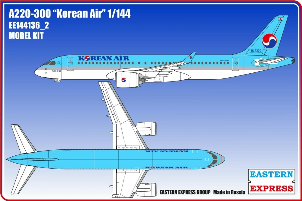 1:144 Сборная модель Авиалайнер А220-300 Korean Air ( Limited Edition ) - 144136-2