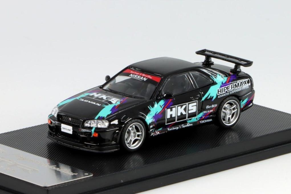 1:64 NISSAN Skyline GT-R R34 V-Spec HKS, black - MC640009B