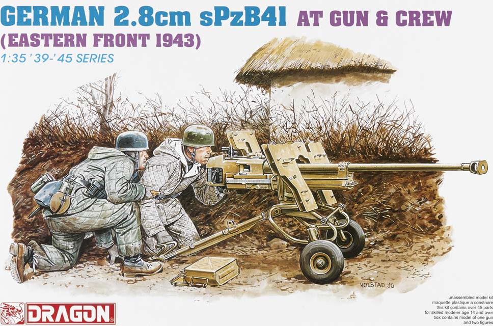 1:35 Сборная модель Немецкая противотанковая пушка  2.8CM SPZB41 - 6056