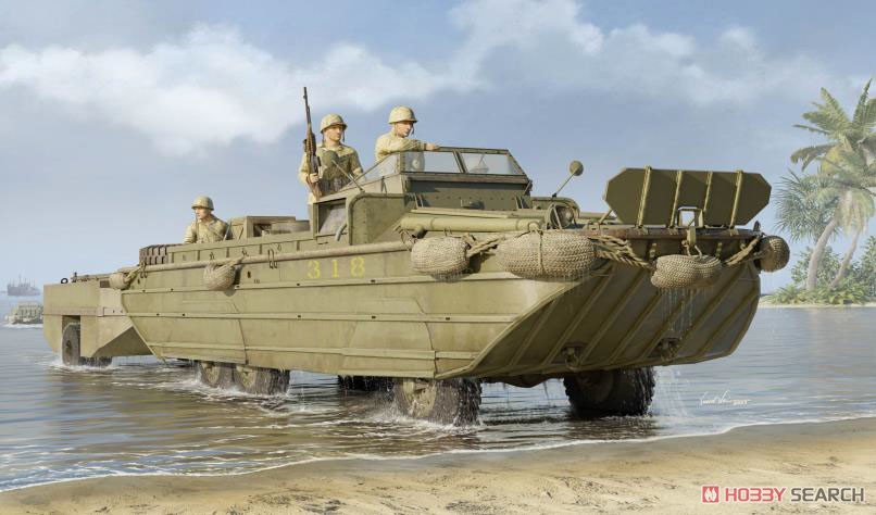 1:35 Сборная модель aмериканский автомобиль GMC DUKW-353 с прицепом WTCT-6 - 63539