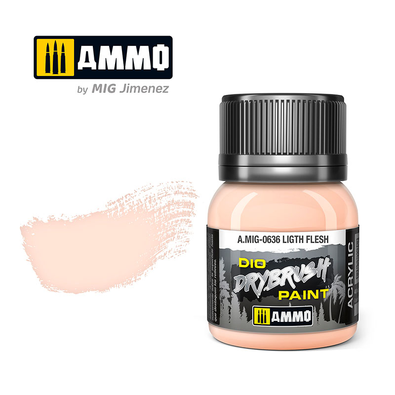 Краска акриловая для техники сухой кисти DRYBRUSH Светлый телесный, 40мл - AMIG0636