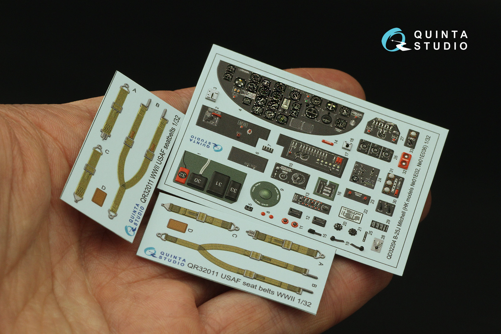 1:32 3D Декаль интерьера кабины B-25J Mitchell Gun nose (HK models) - QD32204