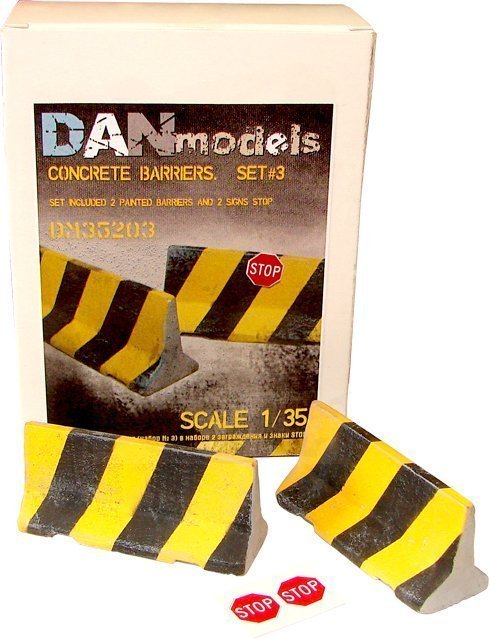 1:35 Бетонные заграждения набор-3, желто-черные - DM35203