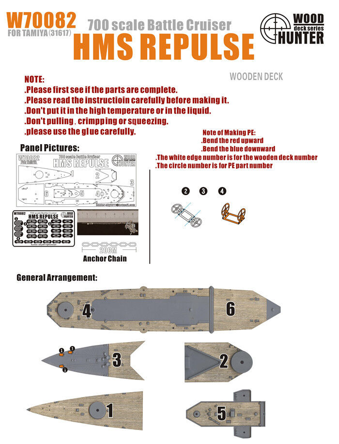 1:700 Набор деталей WWII Battlecruiser HMS Repulse - W70082