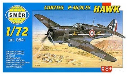 1:72 Сборная модель Самолёт  Curtiss P-36/H.75 Hawk - 0841