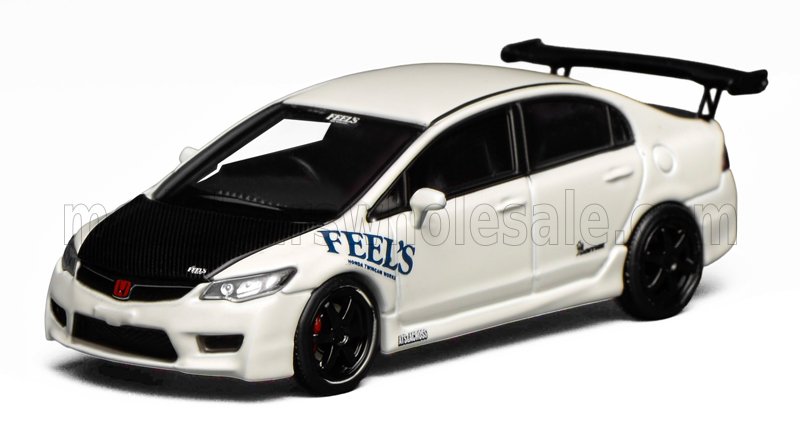 1:64 HONDA Civic TYPE-R (FD2) FEEL'S LIVERY (2007), white carbon - M65441