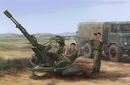 1:35 Сборная модель 23-мм спаренная зенитная установка ЗУ-23-2 - 02348
