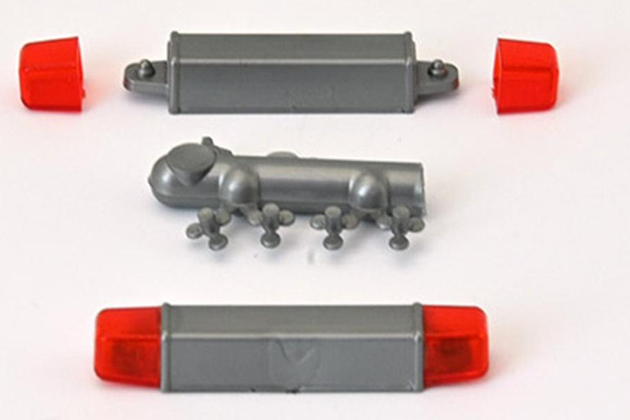 1:43 Проблесковый маяк Hella Light Old, серебристо-красный - CAL-B-43-023R