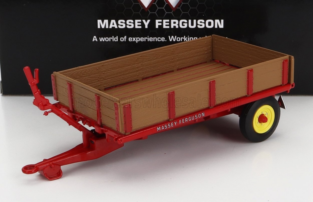 1:32 MASSEY FERGUSON Mf 3ton Trailer  - Tipping Bed With Drop Sides, Red Wood - UH5329