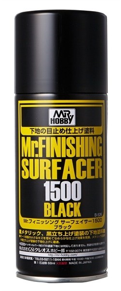Грунтовка в баллоне Mr.FINISHING SURFACER 1500 BLACK 170мл - B-526