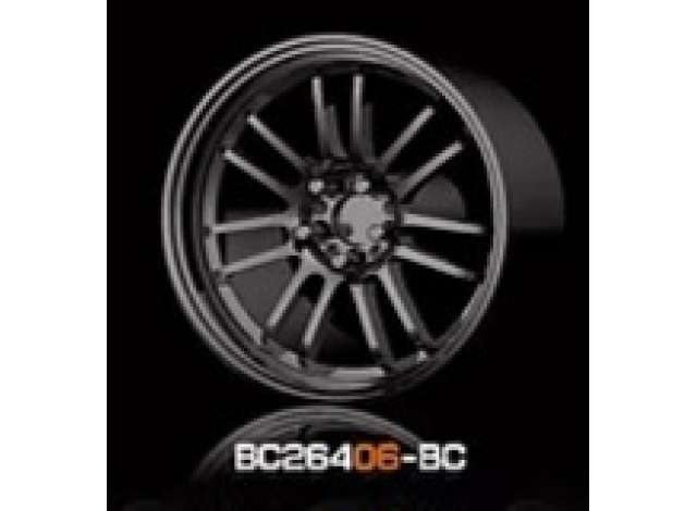1:64 ABS Wheel & Rim set, black chrome - BC26406-BC