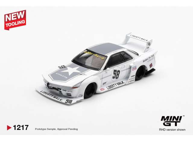 1:64 NISSAN Skyline GT-R (R32) LB-Kaido Works, №59, Tokyo Auto Salon (2025), white / grey - MGT01217-BL