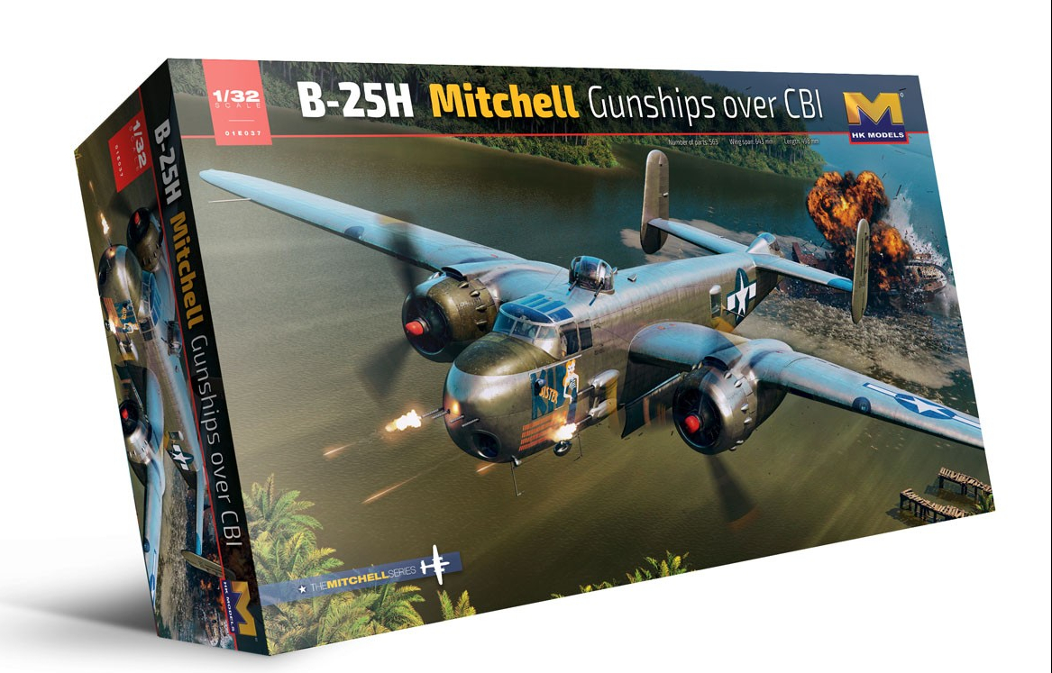 1:32 Сборная модель Бомбардировщик B-25H Mitchell Gunships over CBI - 01E037