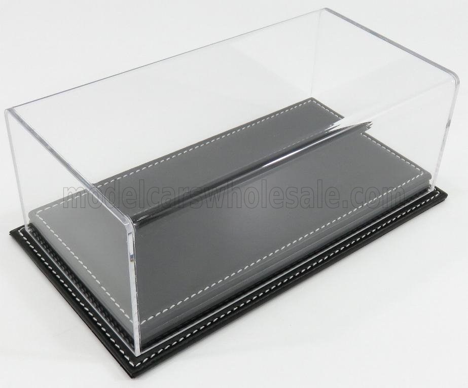 1:24 VETRINA DISPLAY BOX Molhouse Base In Pelle Nera - Leather Base Black - Lungh.lenght Cm 23 X Largh.width Cm 12 X Alt.height Cm 8.5 (altezza Interna 6.7 Cm ), Plastic Display - ATL10079