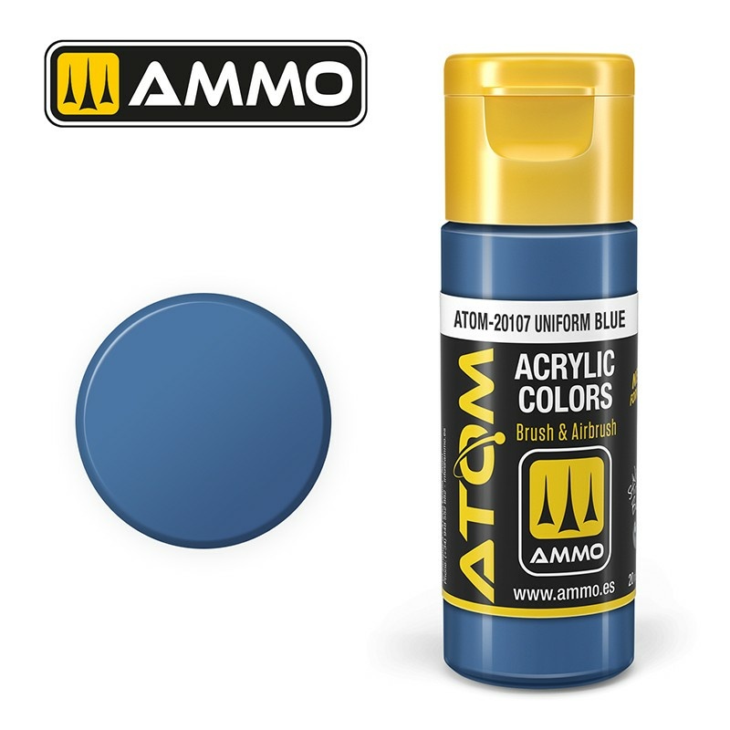 Краска акриловая  ATOM COLOR Синяя униформа / Uniform Blue, 20мл - ATOM20107