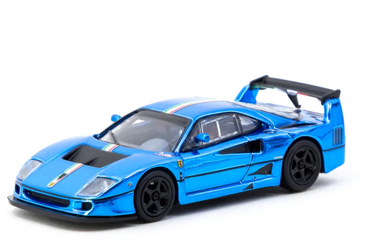 1:64 FERRARI F40 LM, chrome blue - T64-075-BC